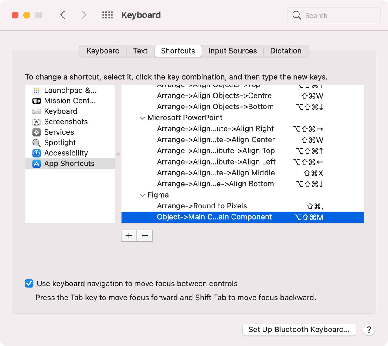 macOS keyboard shortcuts for any application menu item